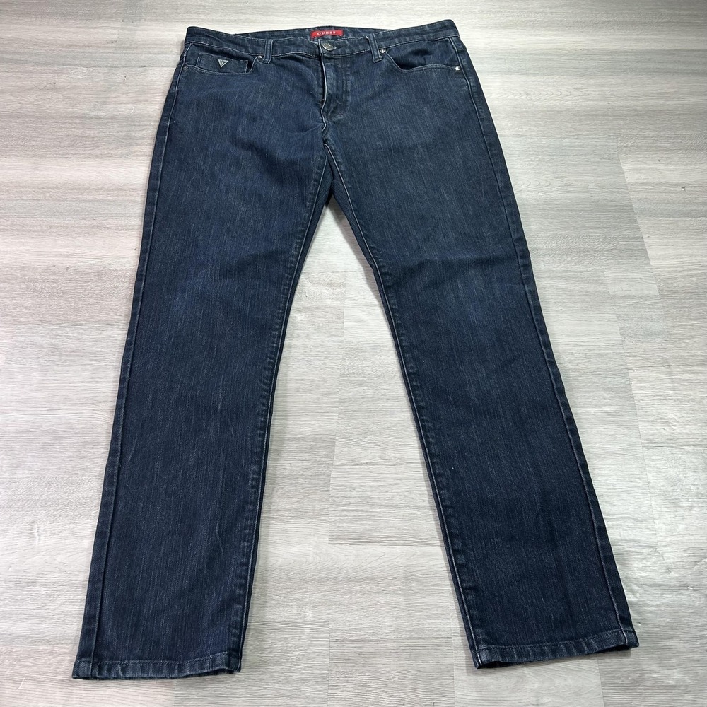 Guess Medium Rise Skinny Scotch Jeans Mens 36x32 Blue Stretch Denim Dark Wash